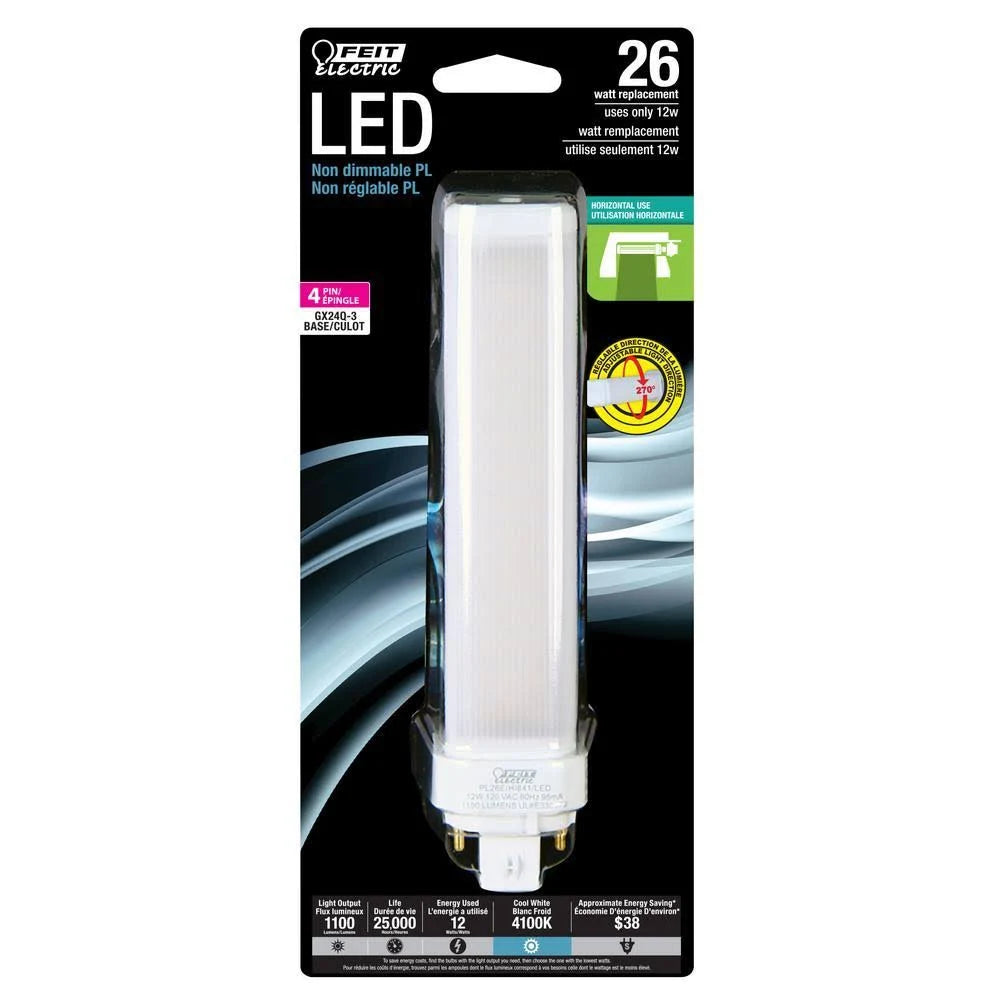 26-Watt Cool White 4-Pin PL LED GX24q-3 Light Bulb Case of 12 S115
