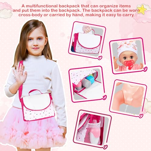 25Pcs Doll Care Toy Playset with Cradle Crib, High Chair, Milk Bottle, Pacifier, Diaper K392007