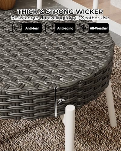 3 Piece Rattan Patio Dining Set with Round Table X616
