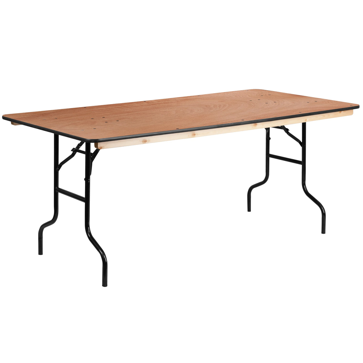 6-Foot Rectangular Wood Folding Banquet Table Y576