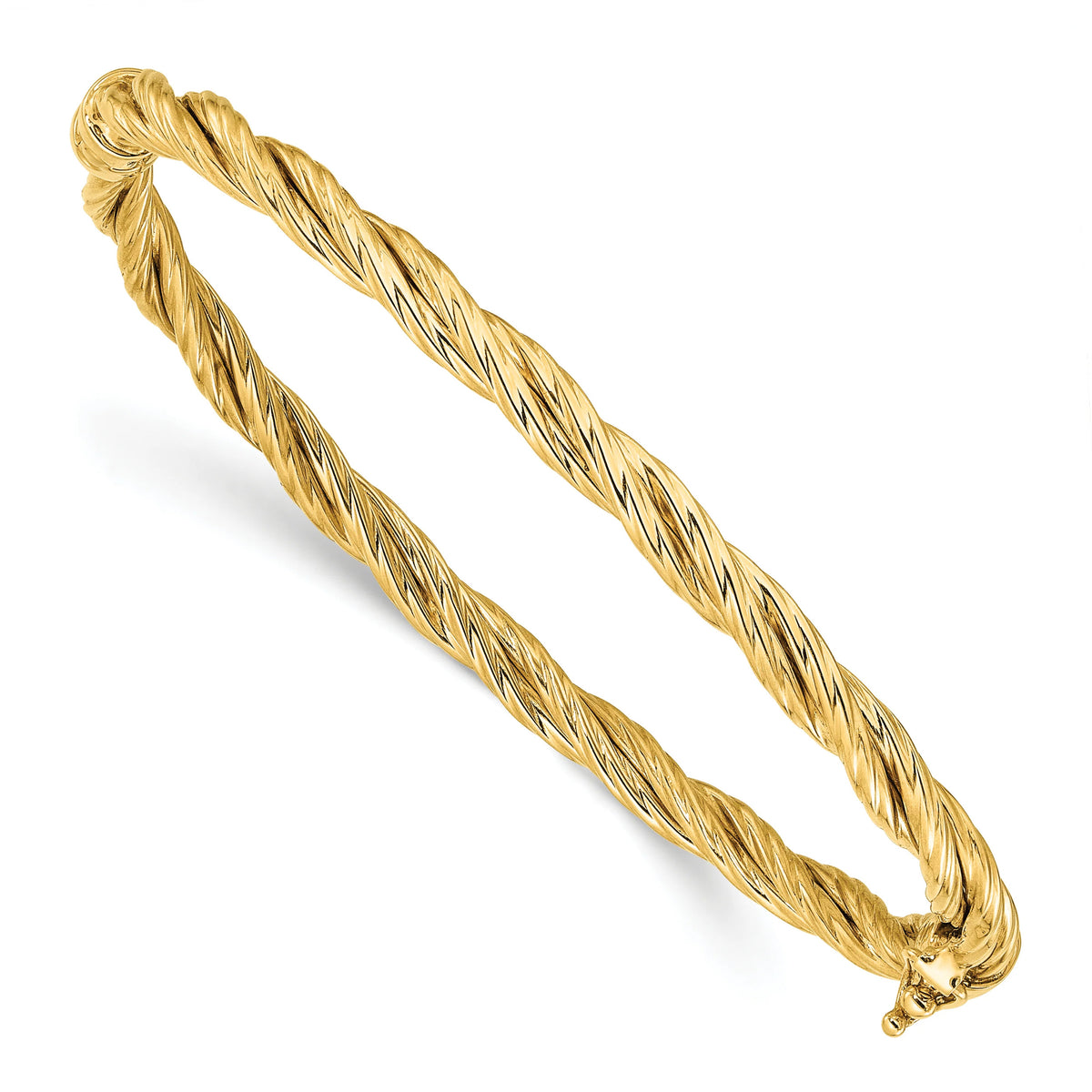 14K Polished Twisted Hinged Bangle L26375