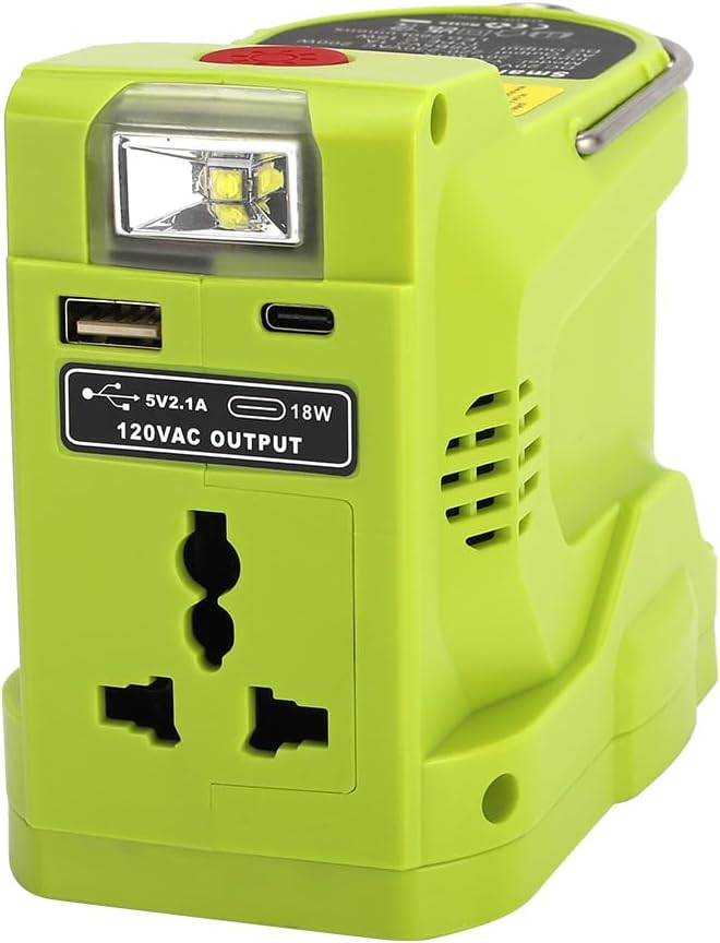 200W Powered Inverter Generator for 18V ONE+ Lithium Battery Portable Power Source with 280LM Light, USB Port, TYPE-C Port AC Outlet Convert DC 18V to AC 110V 120V (Tool Only) M5830