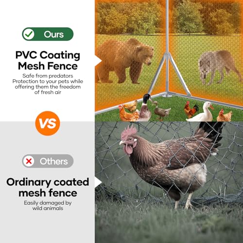 20x10x6.56 FT Metal Chicken Coop with Cover C929