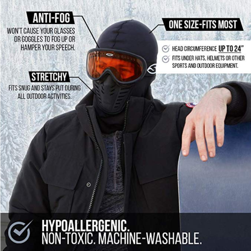 2x Men’s Cold Weather Balaclava Face Mask Winter Windproof Fleece Ski Mask E14704