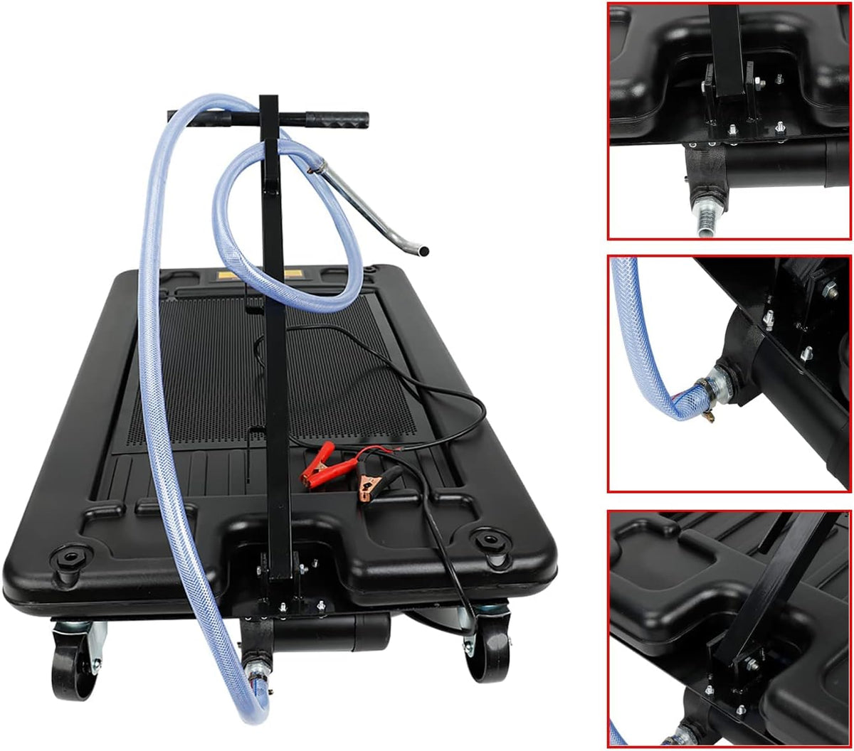 17 Gallon Low Profile Portable Oil Drain Pan with Pump N82702