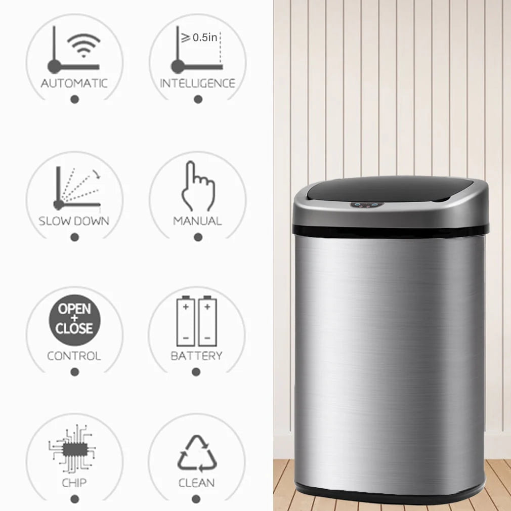 13 Gallon Stainless Steel Trash Can I9106