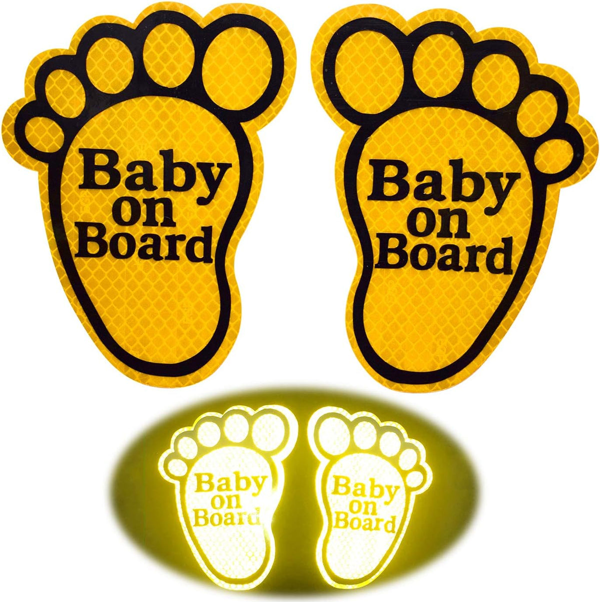 2PCS Fluorescent Green Baby on Board Car Decals Sticker X465