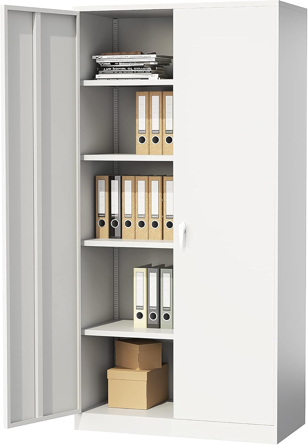 42” Tall Steel Storage Cabinet with Locking Door and 2 Adjustable Shelves M9892