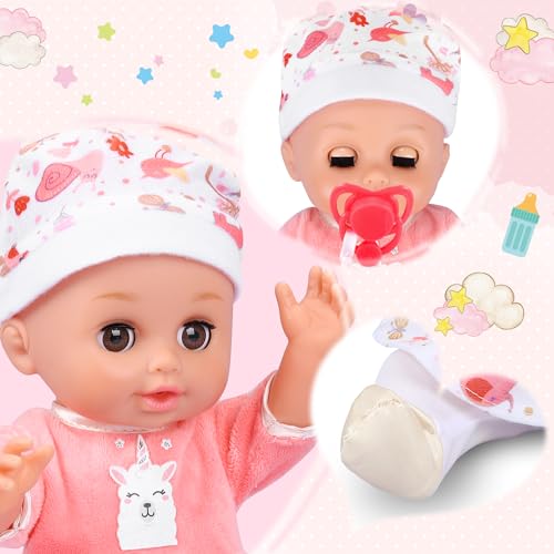 25Pcs Doll Care Toy Playset with Cradle Crib, High Chair, Milk Bottle, Pacifier, Diaper K392007