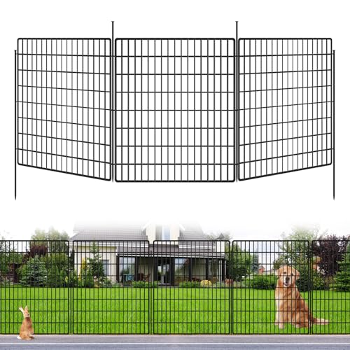 10 Panels 33 in x 24 ft Rustproof Metal Garden Fence X844