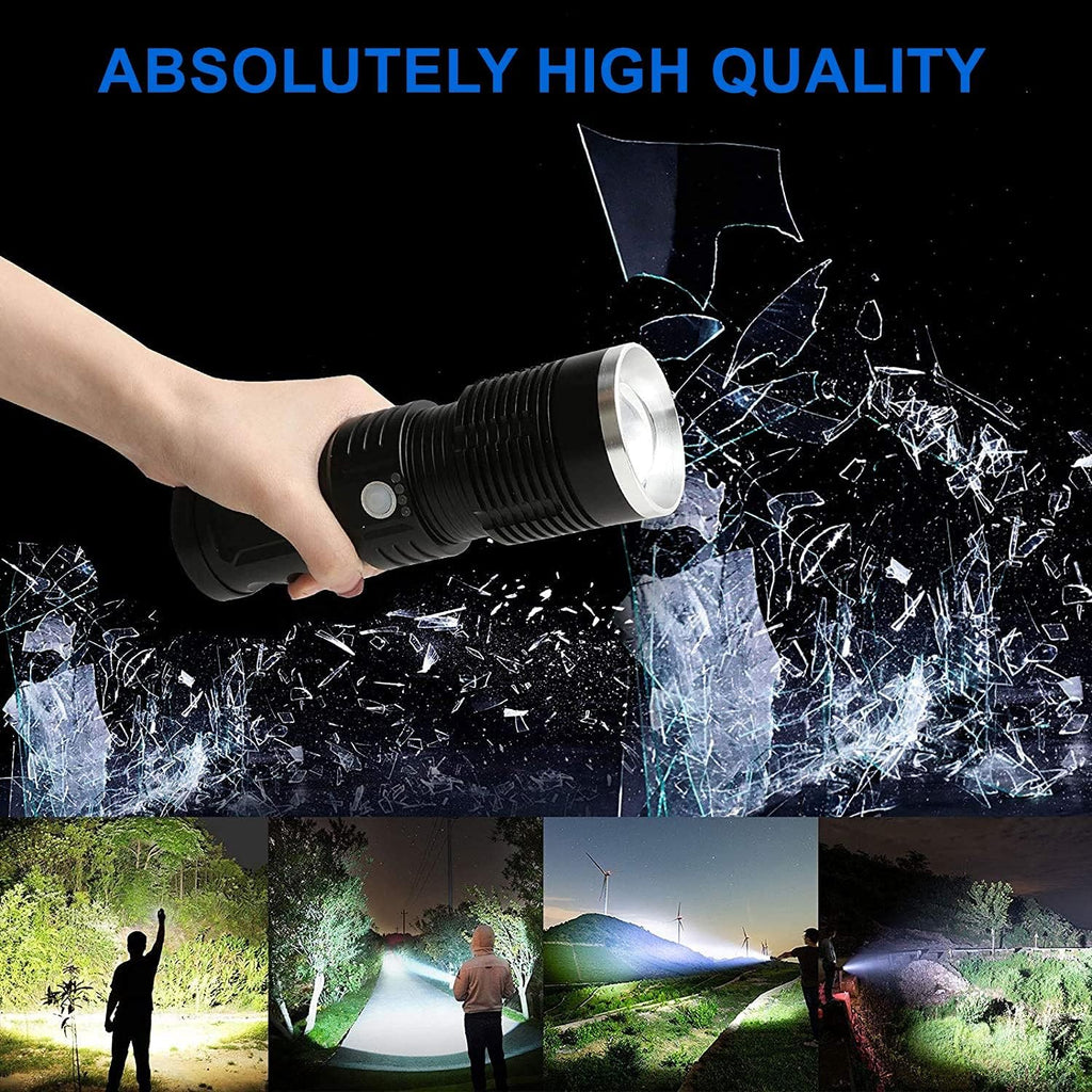 100000 Lumen Rechargeable Tactical Flashlight with Battery A61314