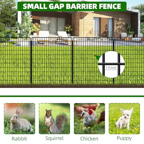 10 Panels 33 in x 24 ft Rustproof Metal Garden Fence X844
