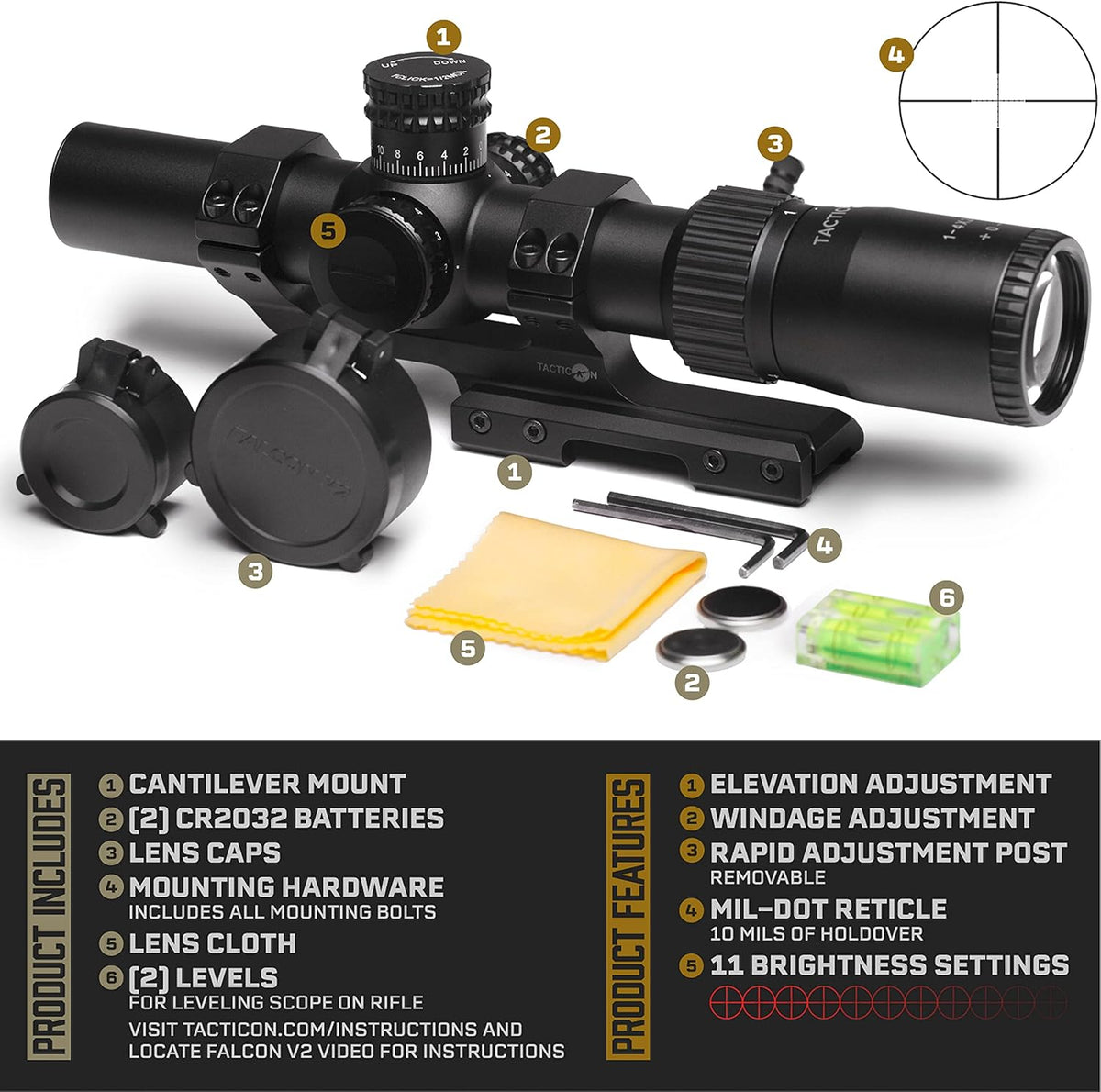 1-4x24mm LPVO Scope with Cantilever Mount U486819