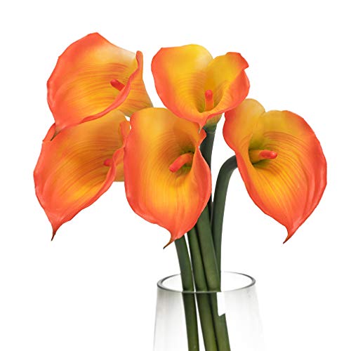 5 Pcs 25.6'' Yellow Latex Artificial Calla Lily Bouquet B92542