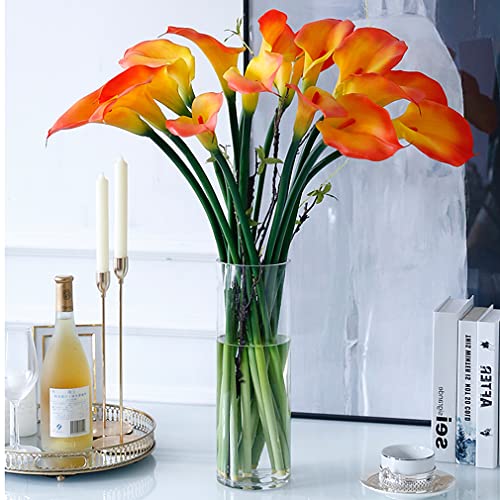5 Pcs 25.6'' Yellow Latex Artificial Calla Lily Bouquet B92542