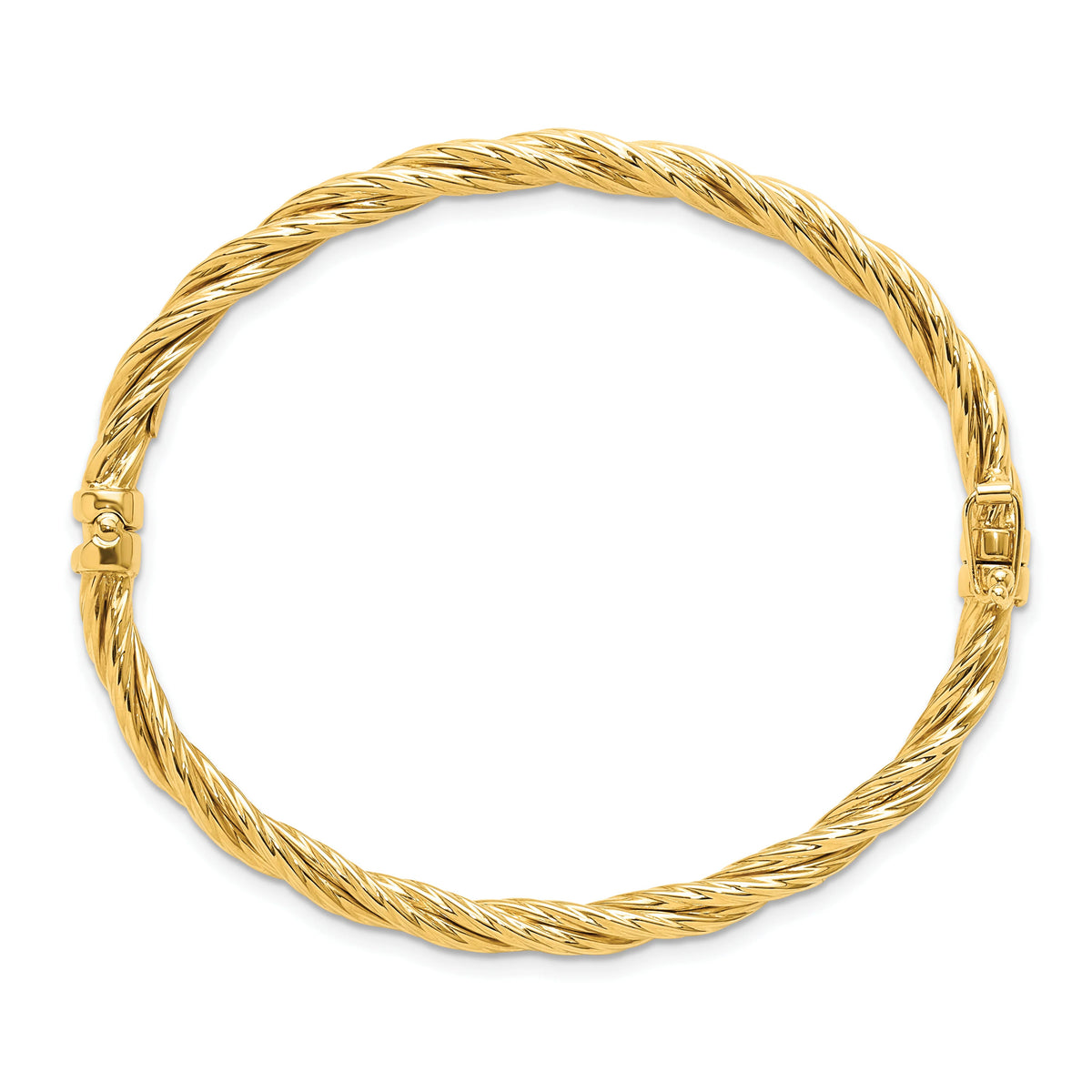 14K Polished Twisted Hinged Bangle L26375