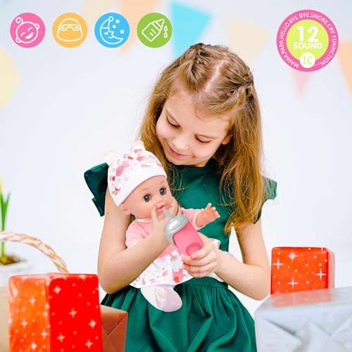 25Pcs Doll Care Toy Playset with Cradle Crib, High Chair, Milk Bottle, Pacifier, Diaper K392007