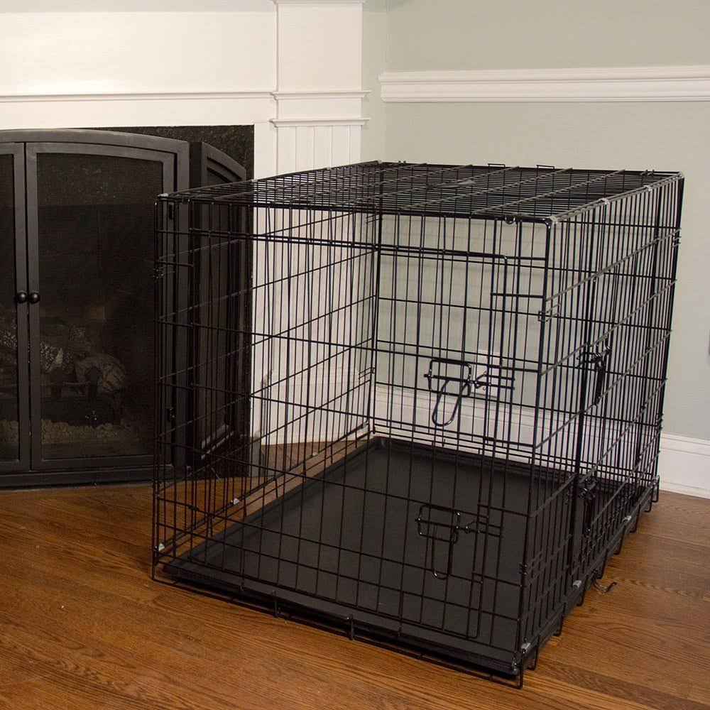 48x22 Foldable Double Door Pet Crate with Divider I6399