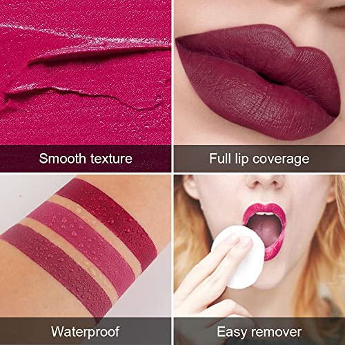 5Pcs Dark Light Bright Red Matte Lipstick Pack Sets V88433