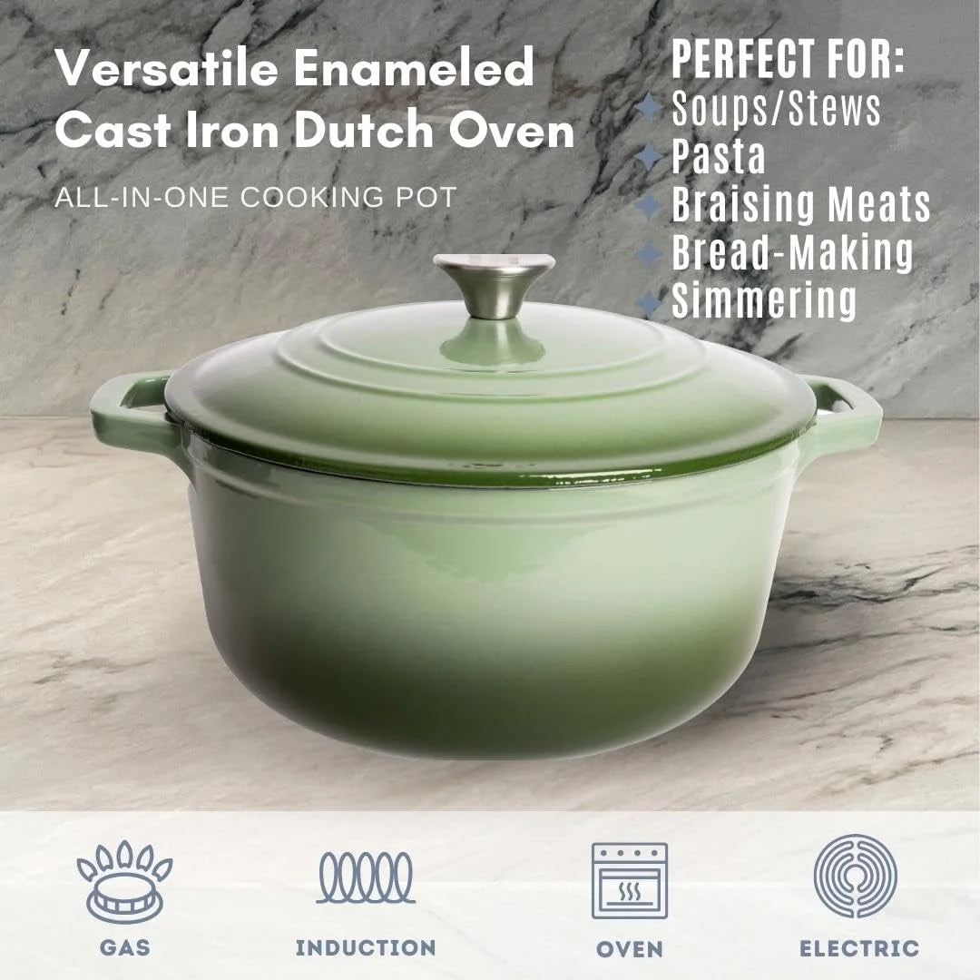 6 Qt. Enameled Cast Iron Dutch Oven Pot Y92713