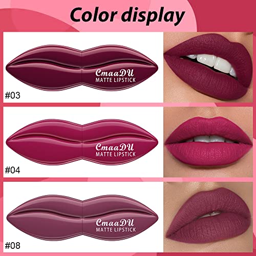 5Pcs Dark Light Bright Red Matte Lipstick Pack Sets V88433