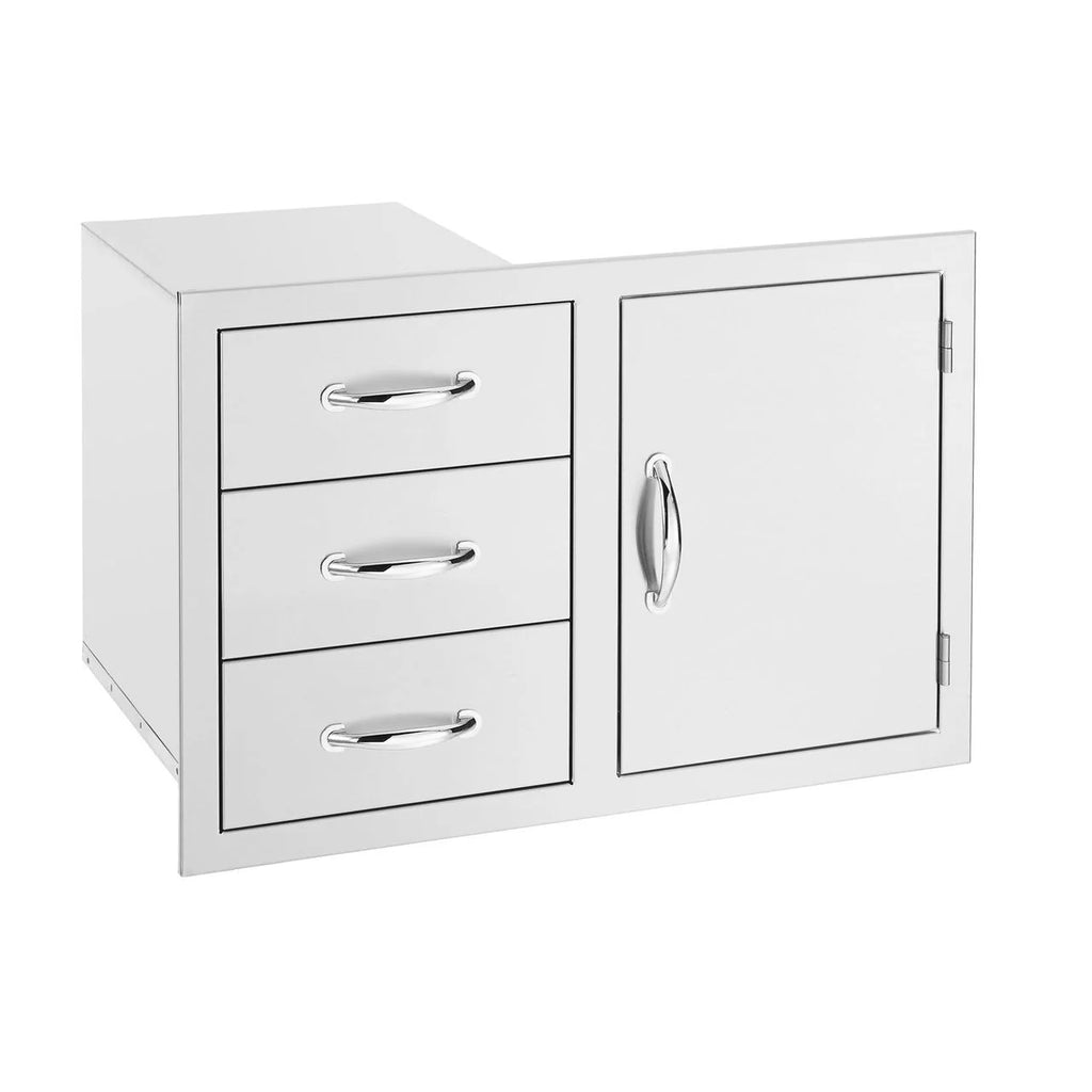33-Inch Stainless Steel Flush Mount Access Door & Triple Drawer Combo Y226051