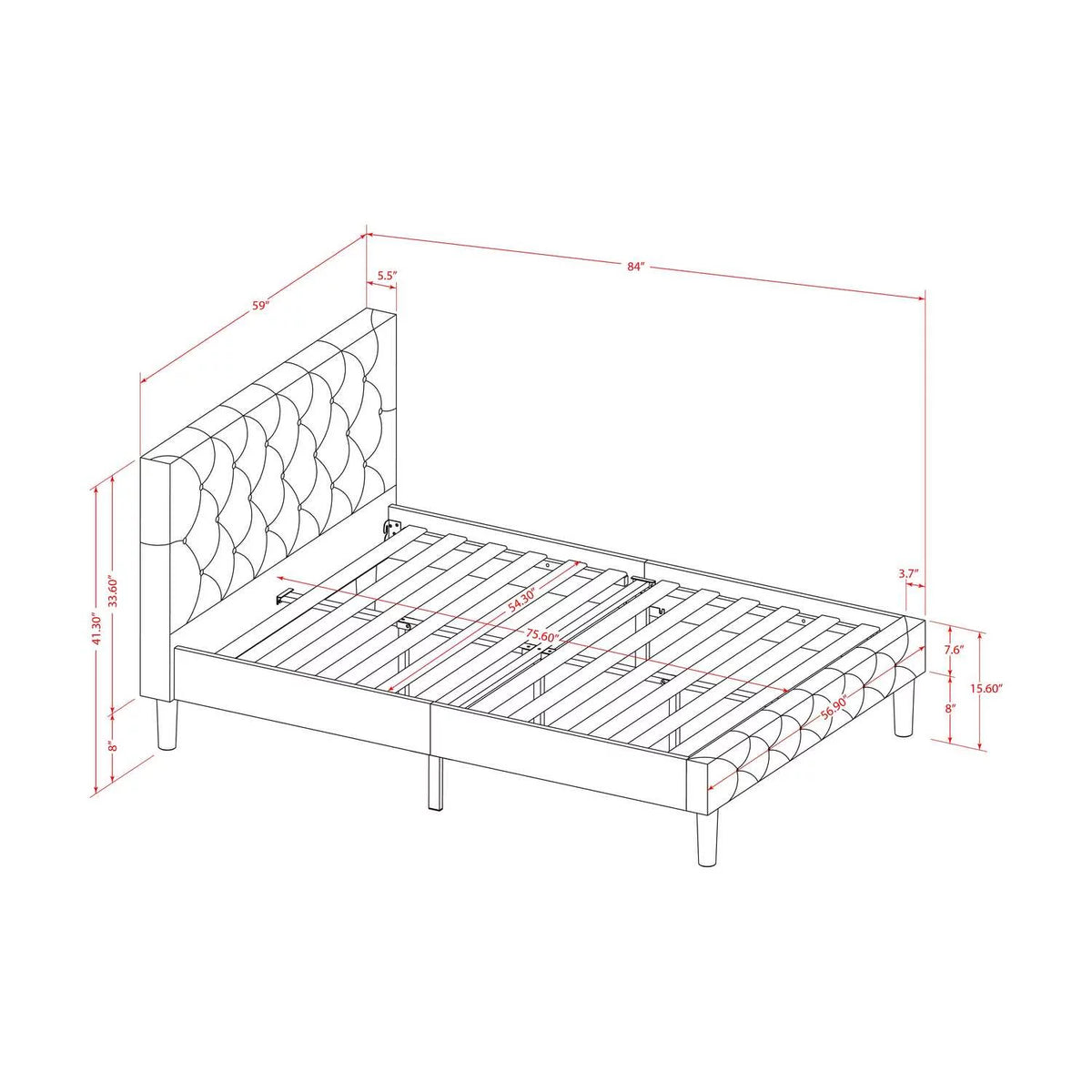 2 Pieces Wood Full Bedroom Set X410