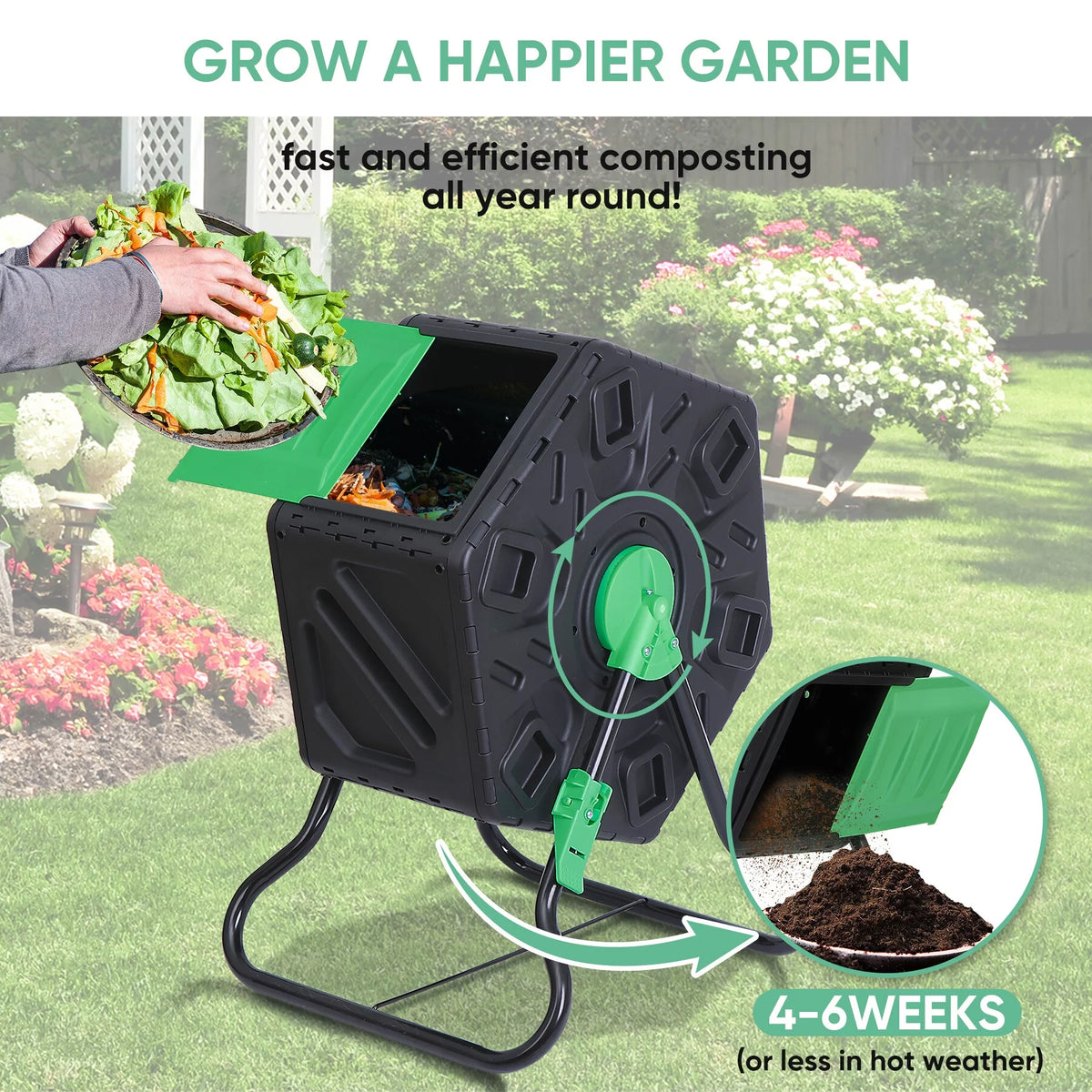 18.5Gal Single Chamber Composter Bin U806