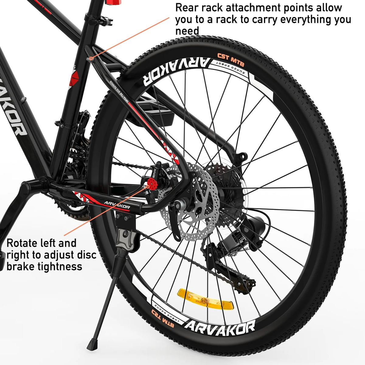 26'' Mountain Bike with Dual Disc Brakes, 21 Speed, Aluminium Alloy Frame, Black X652