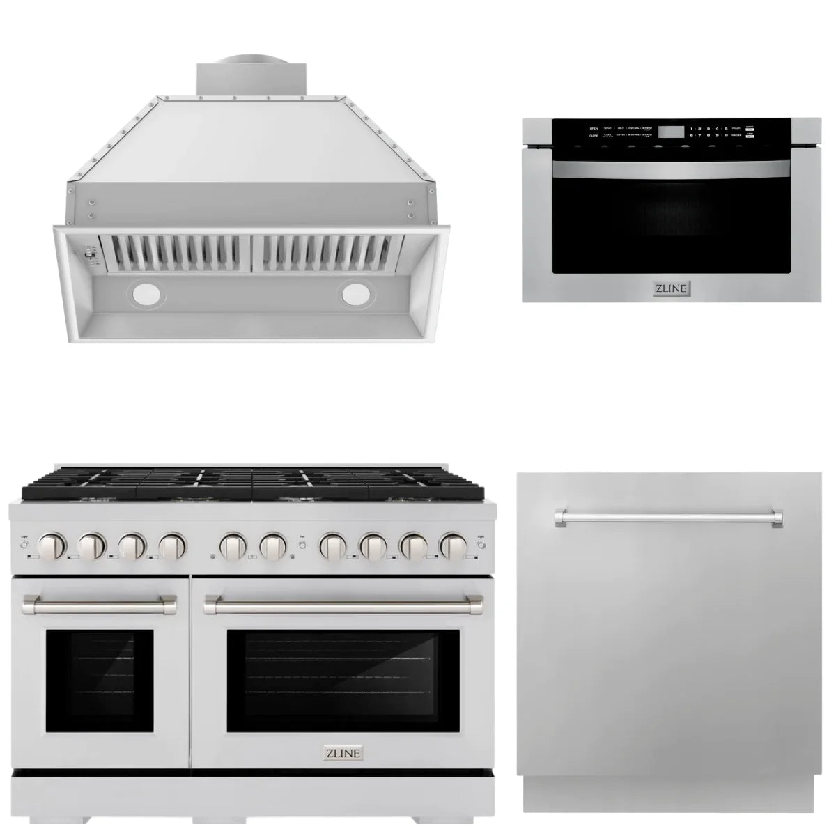 48 Gas Range, Range Hood Insert, Microwave Drawer and Dishwasher F791929