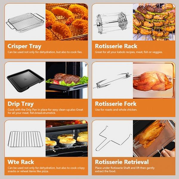 12QT 12-in-1 Air Fryer Convection Oven with Accessories F752