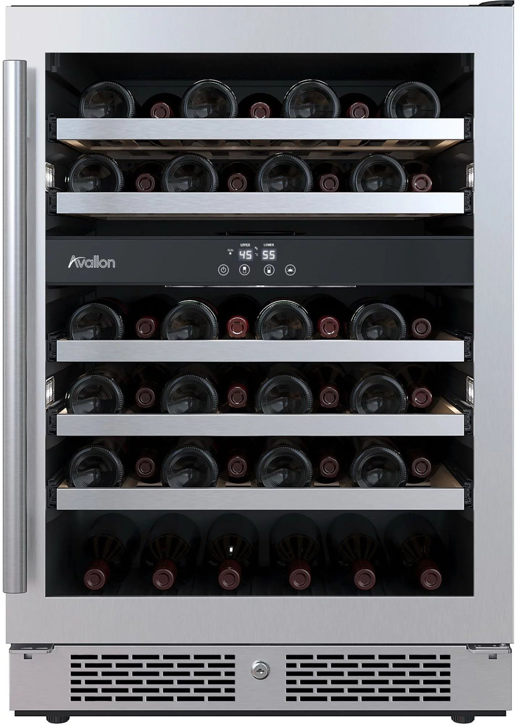 24 Bottle Capacity Dual Zone Wine Cooler Stainless Steel P3258