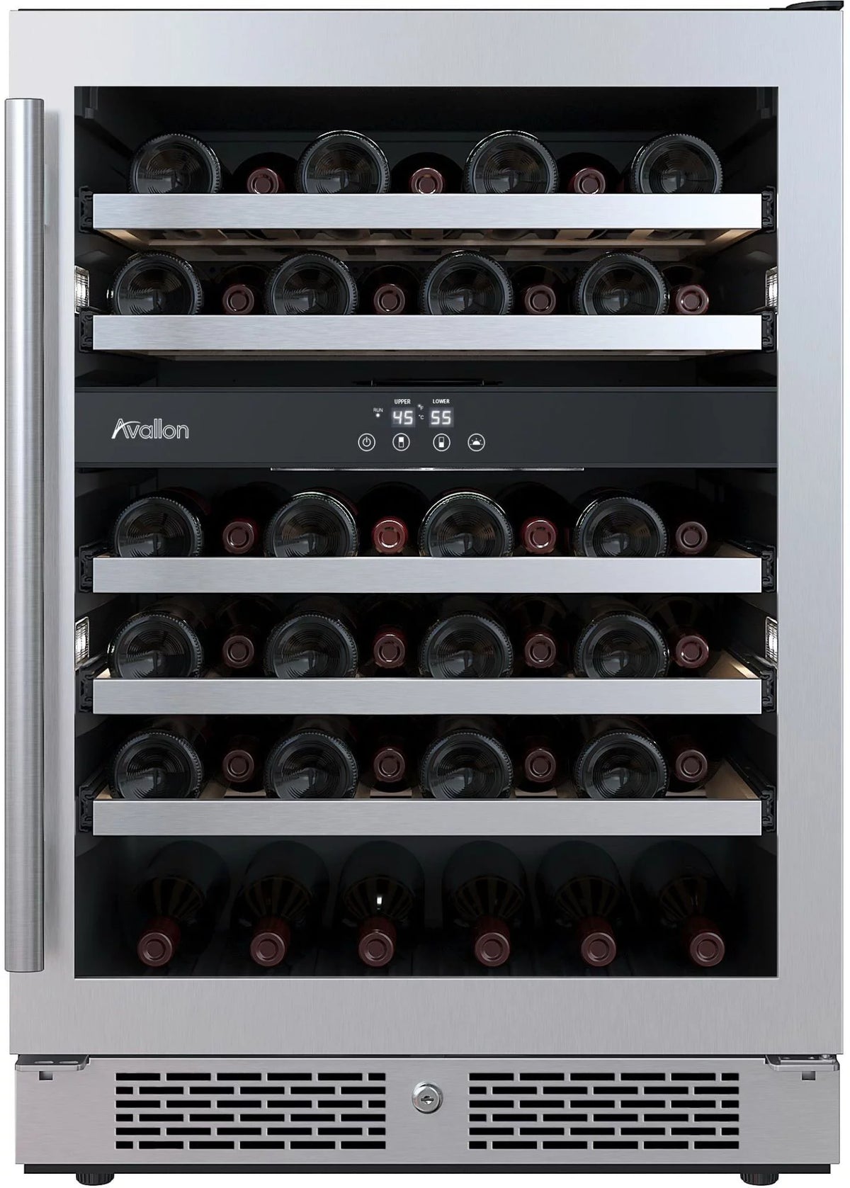 24 Bottle Capacity Dual Zone Wine Cooler Stainless Steel P3258