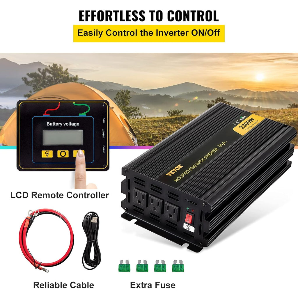 2300W Modified Sine Wave Power Inverter with LCD Remote Controller H3216