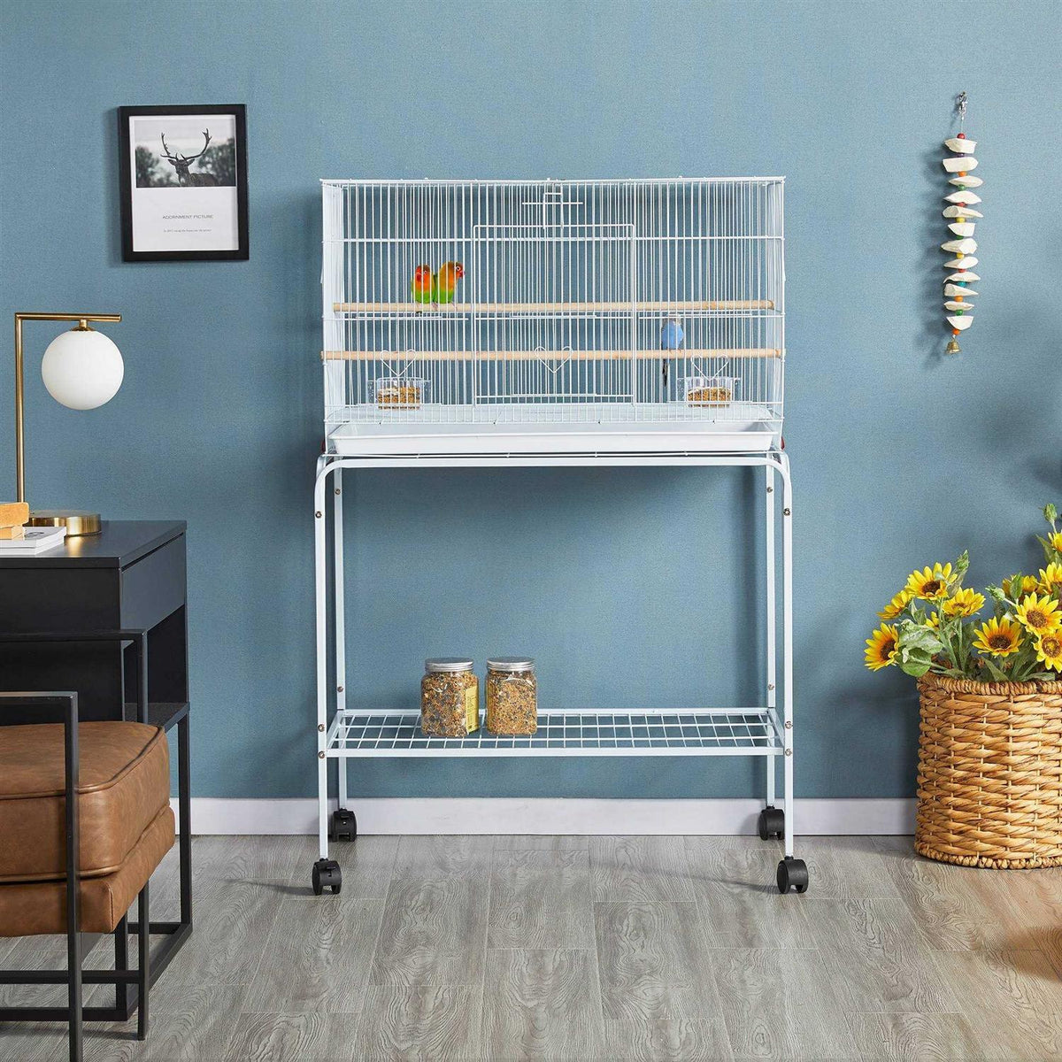 47 Flight Cage with Slide-Out Tray and Rolling Stand Q3160