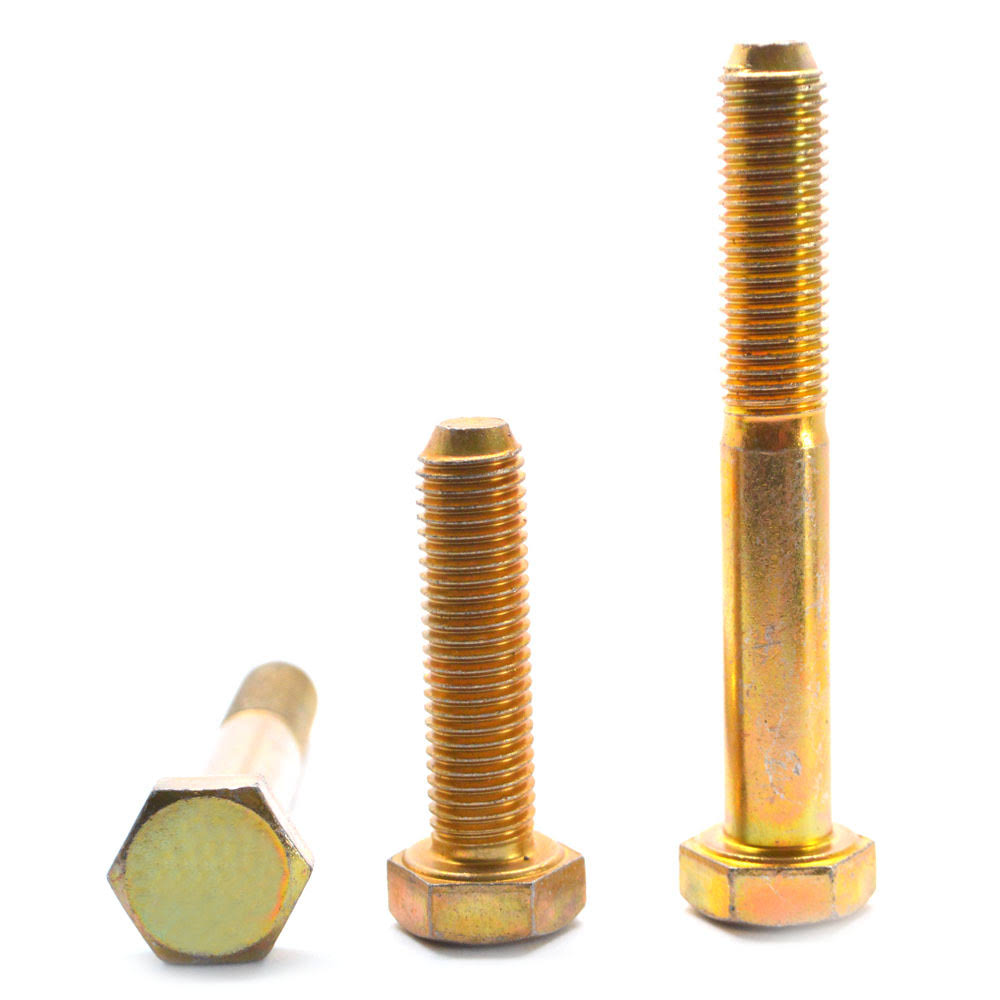 1/2x22-13 x 2 1/4x22 Grade 5 Hex Cap Screw Medium Carbon Steel Yellow Zinc Plated U69422