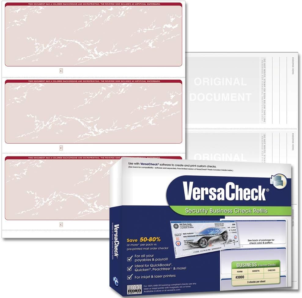1500 Blank Business Checks Green Prestige 500 Sheets Form #3000 3 Per Sheet Pack of 2 O32585