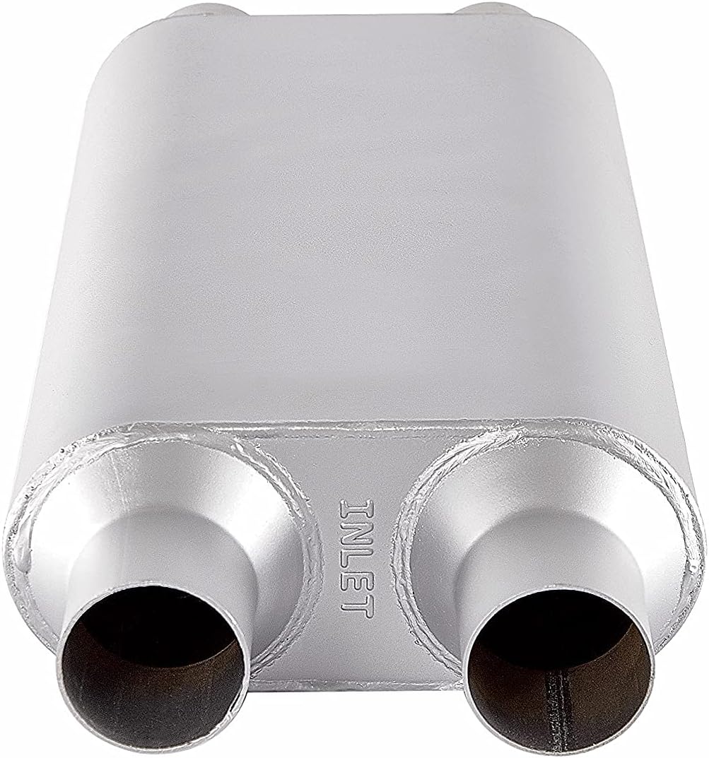 2.25 inch Inlet Outlet Performance Automotive Muffler Exhaust Pack of 2 R238