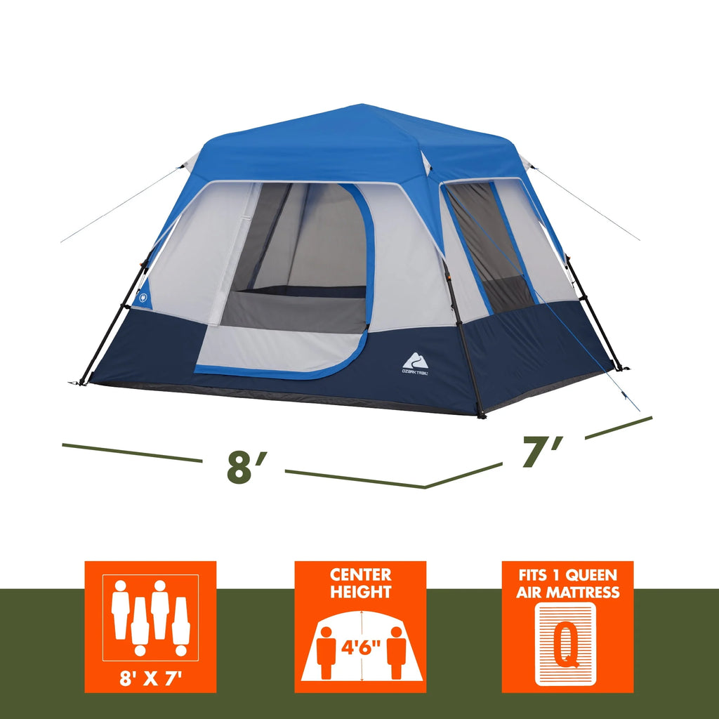4-Person Instant Cabin Tent with LED Lighted Hub Q556