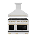 48 In. Gas Range and Range Hood in Stainless Steel with Gold Accents S913323