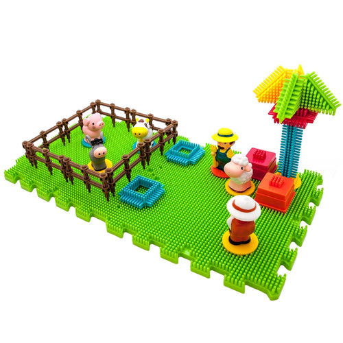 100pcs Multicolor Building Blocks Tiles Set with Animal Figures R631329
