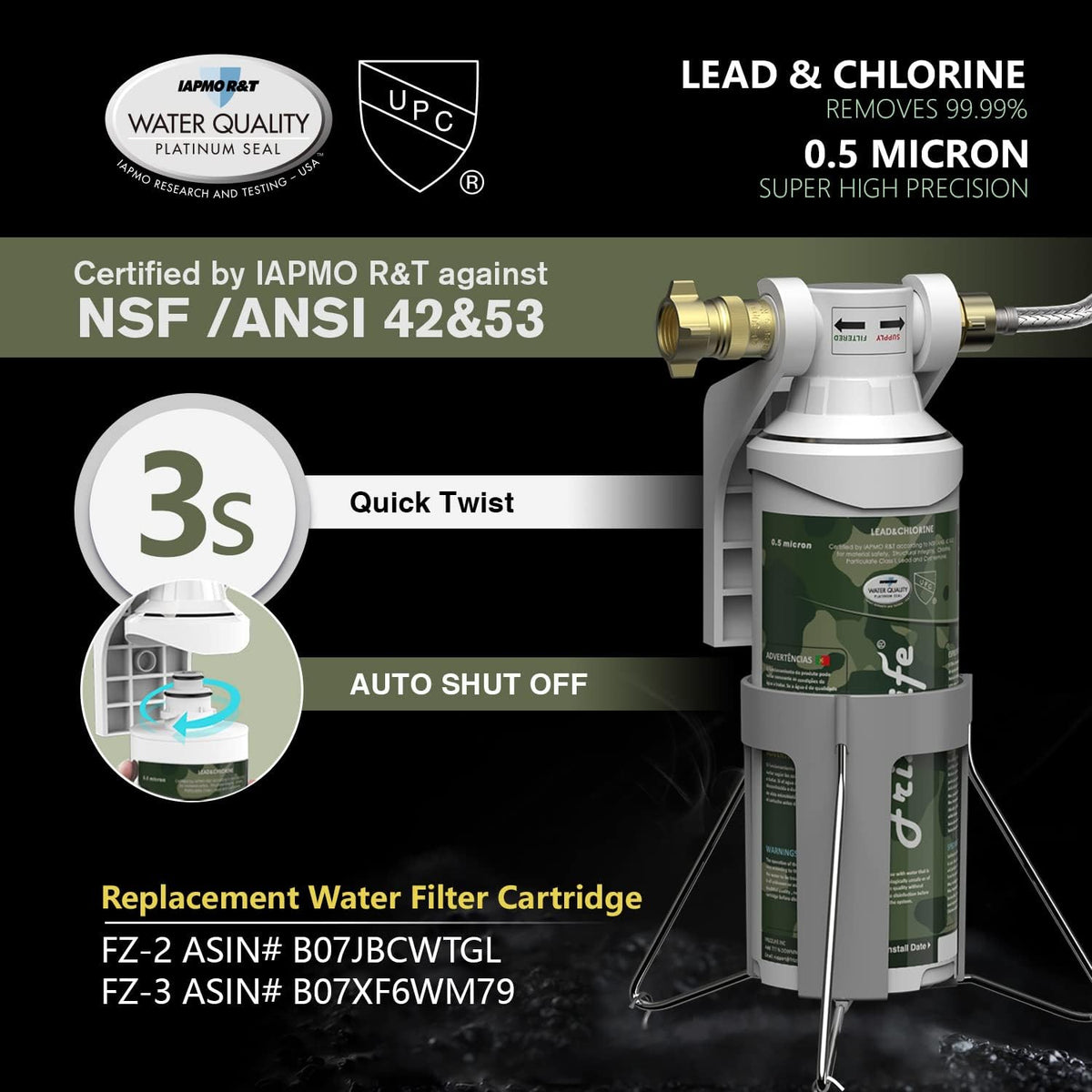 RV Water Filter 0.5 Micron Inline Hose Filter Q6260