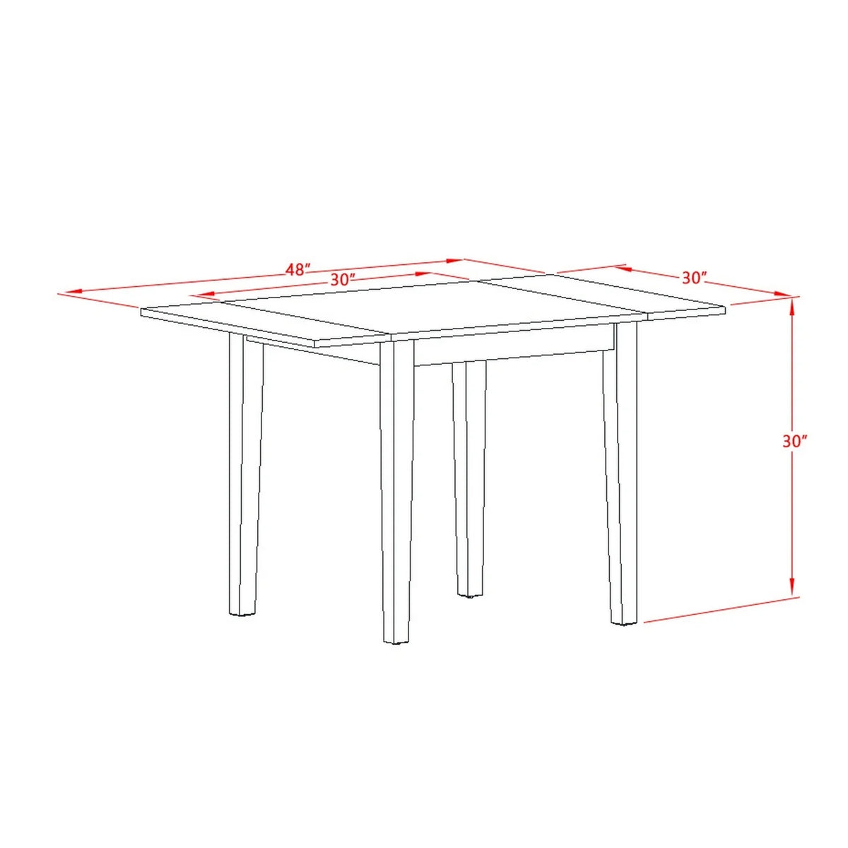 5 Pcs Mahogany Finish Solid Wood Dining Room Table Set L17019