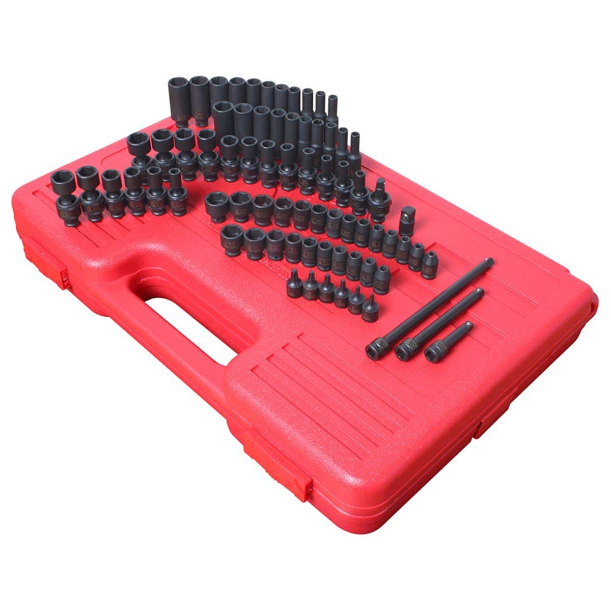 1/4 in. Drive 74 Piece SAE/Metric Impact Socket Set E113