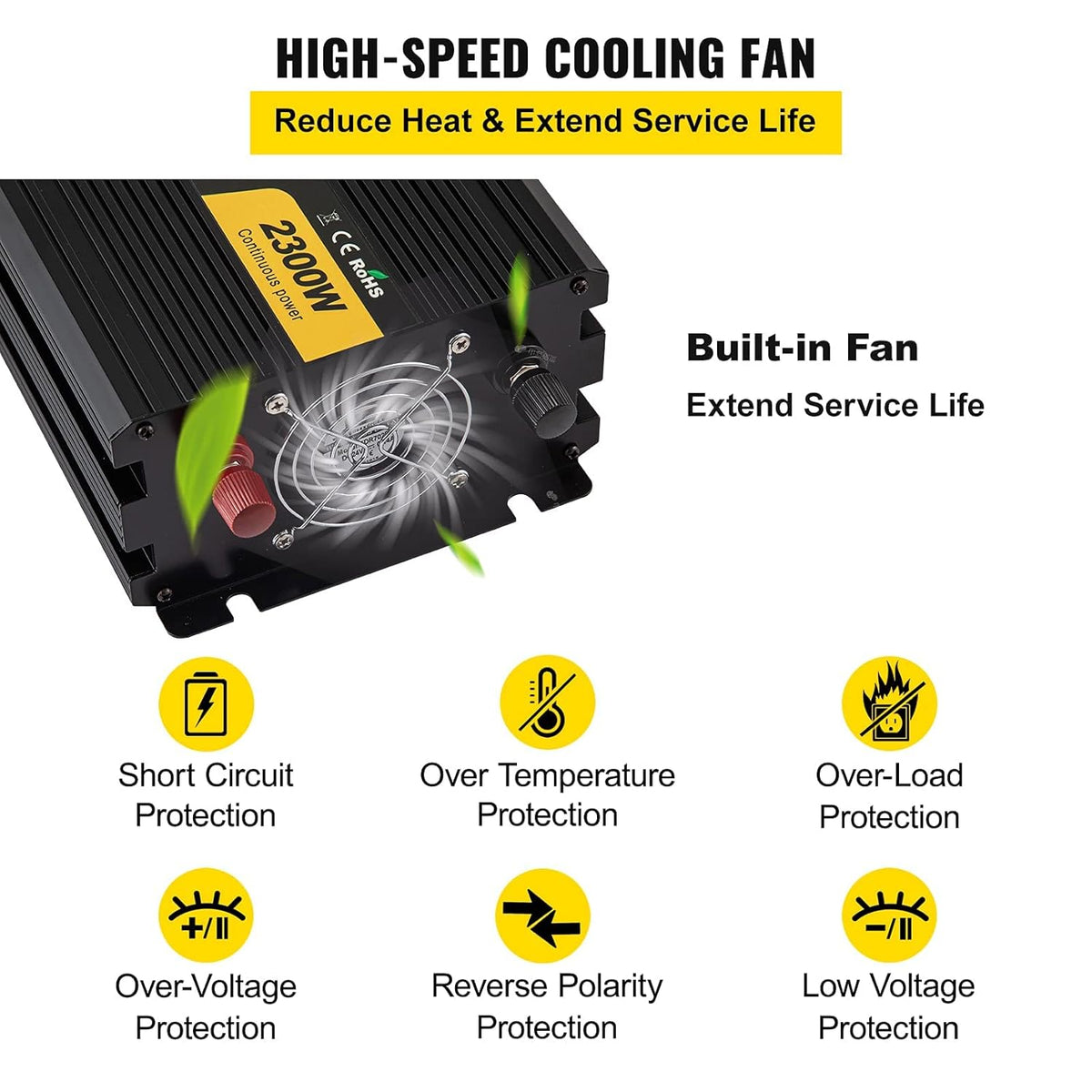 2300W Modified Sine Wave Power Inverter with LCD Remote Controller H3216
