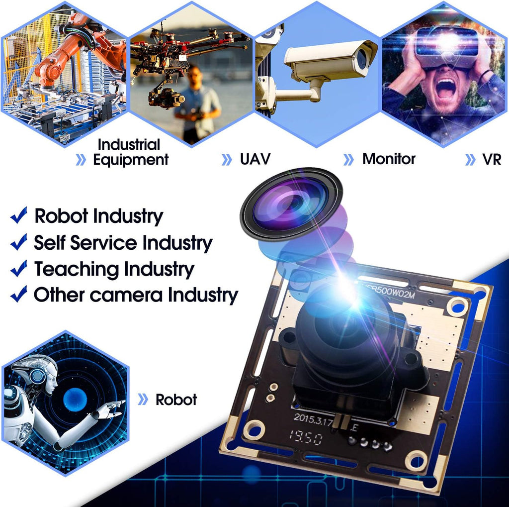 5 Megapixel USB Camera Module with 170 Degree Fisheye Lens Wide Angle HD Webcamera E780215
