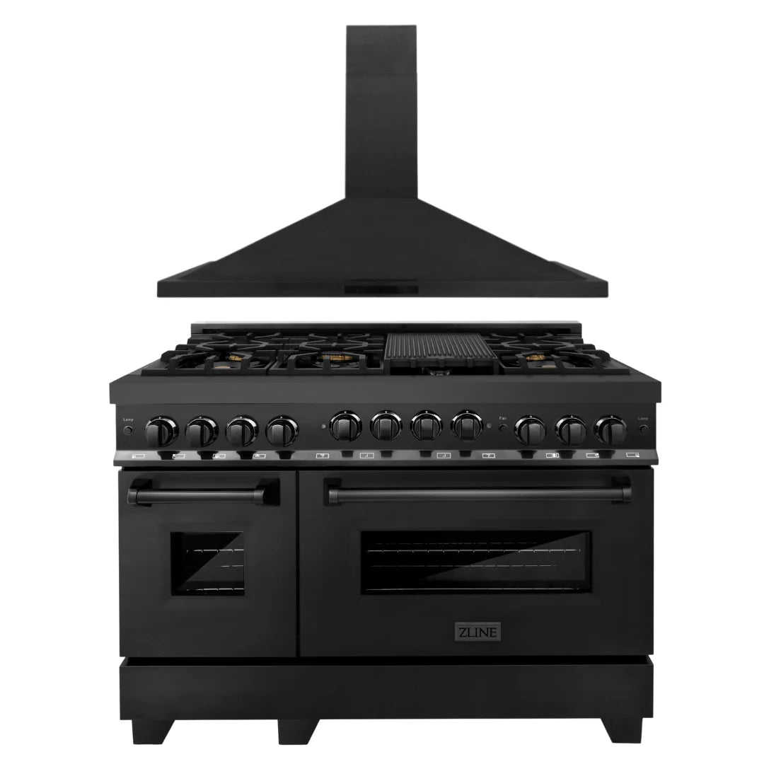 48 in. Gas Range and Wall Mount Range Hood S4833
