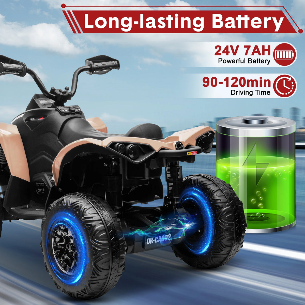 24V 4 Wheeler ATV with 2 Seater Z15642