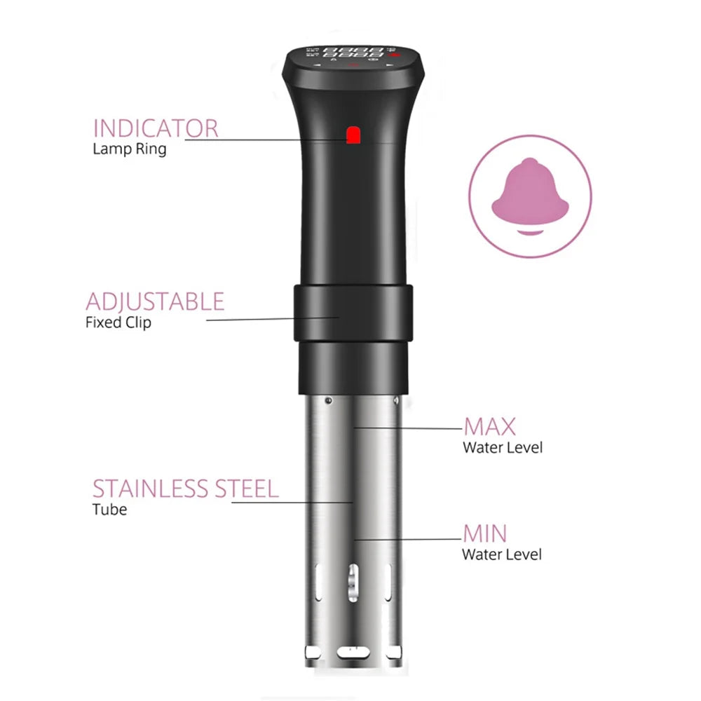 1100W Sous Vide Cooker Waterproof With Temperature Time Control Display F744