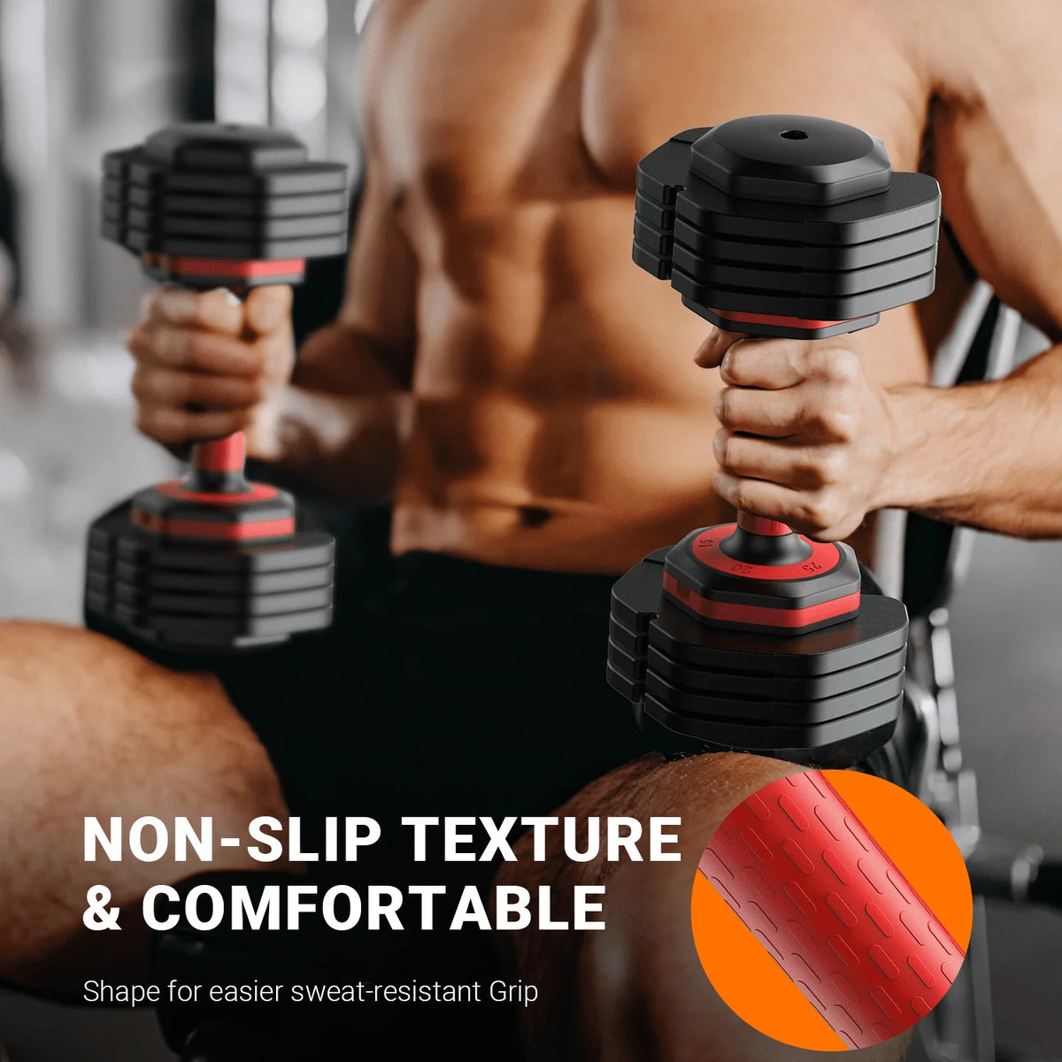 55lb 5 in 1 Adjustable Dumbbell Set with Rack N8541